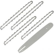 Longueur de Guide-chaîne 35 cm avec 4 Chaînes de Tronçonneuses, 52 Maillons / Entraineurs, Pas de 3/8', Jauge 0,05' (1,3 mm)