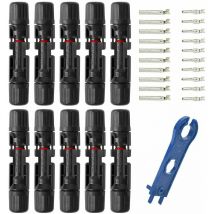 10 Paar Photovoltaik-Solar-Anschlusskabel PV-Stecker-Buchse mit wasserdichtem IP67-Schlüssel für Solarpanel-Kabelzubehör