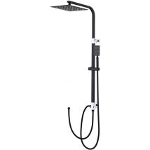 Auralum Colonne de Douche Noir Système de Douche Sans Mitigeur Ensemble de Douche avec Douchette à Main et Tête de Douche Carré de 10 Pouces, Hauteur