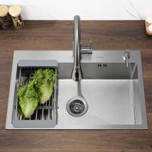 Lonheo Max - Lonheo Edelstahl Küchenspüle 68 x 45 cm Einbauspüle, große Küchenspülbecken für ab 80cm Unterschrank, Edelstahlspüle, inkl.