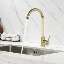 Obeeonr - Lonheo Grifo de Cocina de Acero Inoxidable, Giratorio a 360o Grifo de Fregadero Mezclador Monomando Cocina para Agua Fría y Caliente