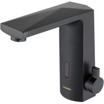 Lonheo - Grifos automáticos con infrarrojos Grifo sin Contacto de infrarrojo de Frío y Calor Para Baño Acero Inoxidable negro