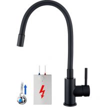 Lonheo - Niederdruck flexible Küchenarmatur 360° Drehbar Küchenmischbatterien Einhandmischer flexibler Wasserhahn für die Küche, Schwarz