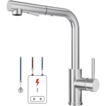 Lonheo - Rubinetto Cucina Estraibile a bassa pressione, Rubinetto da Cucina con Doccetta Estraibile fino a 50cm, Girevole a 360° Miscelatore