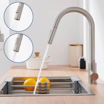 Lonheo - Mitigeur Robinet De Cuisine Avec Douchette Extensible Rotatif À 360° 2 Modes De Pulvérisation Chaude Et Froide Réglable Robinetterie Évier