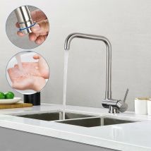 Lonheo Rubinetto Abbattibile in Acciaio Inox Spazzolato, Rubinetto Cucina Sottofinestra, Miscelatore da Cucina Pieghevole e Girevole a 360 con