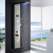Duschpaneel-system Duschpaneel Led Lcd Duschset Edelstahl Duschpaneel Duschsystem Mit Handbrause Und Regendusche Duscharmatur 1230mm Multifunktionales