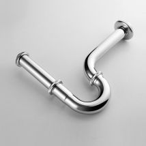 Lonheo - Siphon Waschbecken - Universal Syphon Badezimmer Waschbecken 1 1/4' X 32 Mm, Edelstahl Abflussrohr Für Bad Und Küchenspüle