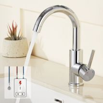 Lonheo - Niederdruck Wasserhahn Bad, 360° drehbare Waschtischarmatur Bad, Waschbecken Armatur mit hohem Auslauf, Mischbatterie für Badezimmer, Chrom