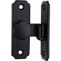 Loquet de porte, loquet de porte de grange, boucle à 90 degrés, loquet coulissant (noir, 81,5 x 45 mm)