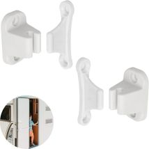 Loquet de Porte pour Caravane et Camping-Car, Paquet de 2, Serrure de Porte Blanche, Porte de Service et de Rangement, Sécurité de Porte de