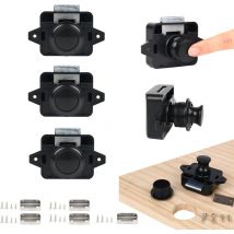 Gotrays - Loquet de verrouillage à bouton-poussoir, 5PSC Serrures de porte sans clé pour camping-car, yacht, bateau, loquet de poignée de porte