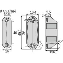 Progress - Loqueteau Polair décoratif - zamak chromé force 4 kg - pose en applique
