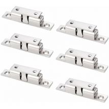 6 Pack Réglables Cuivre Aimants Loqueteaux Magnétiques avec Vis Double Loqueteau à Billes pour Placard Cabinet Meubles Armoire(Argent)