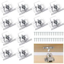 Loquets de porte d'armoire de garde-robe à double rouleau, 12pcs Verrou de placard à double rouleau Loquet d'armoire à double rouleau avec 48pcs