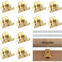 Loquets de porte d'armoire de garde-robe à double rouleau, 12pcs Verrou de placard à double rouleau Loquet d'armoire à double rouleau avec 48pcs