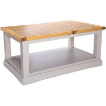 Loreo Light Grey Coffee Table with Shelf - Light Grey