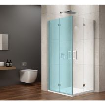 Gelco - loro Porte de douche bi-fold pour entrée d'angle 800 mm, verre clair