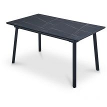 Mobilier Deco - lorry - Table à manger rectangulaire extensible effet marbre noir
