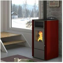 Punto Fuoco - Lory - Estufa de pellets de 9.5 Kw rojo