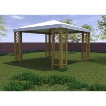Gazebo da esterno 'capri' con grigliati in legno, 360x360 cm