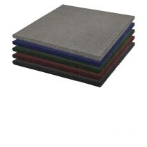 JARDIN202 - Loseta de Caucho Maciza Profesional 1x1m Especial para Gimnasios y Competiciones Fitness 15 mm - Sin cruceta (Negra Motas Blancas)