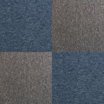 Monster-shop - 40 Losetas Moqueta 50x50cm Azul Oscuro y Gris Antracita Cobertura 10m² Parches para Moqueta Casa Hogar Oficina Tienda Taller Losetas