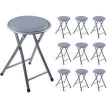 Lot 10 Tabourets Bas Pliables 30x31x45cm 7house