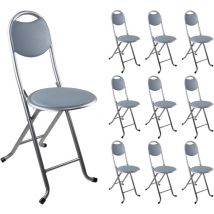 7house - Lot 10 Tabourets Pliants avec Dossier 32x36x73.5cm