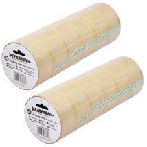 Lot 12 rouleaux adhesif emballage transparent 48 mm x 66 mètres polypropylene