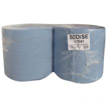 Lot 2 bobines ouate bleue- 3 plis -LISSE-1000 formats-26X35 cm Soditech 17541