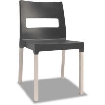 Scab - Chaise design, Lot 2 chaises natural maxi diva pieds bois Anthracite en Plastique design