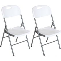 Lot 2 Chaises Pliantes avec Poignée 47x58x87cm O91