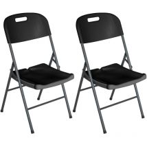 Lot 2 Chaises Pliantes avec Poignée 47x58x87cm O91