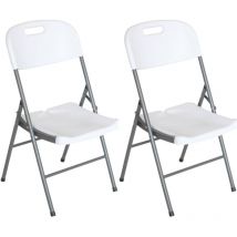Thinia Home - Lot 2 Chaises Pliantes avec Poignée 47x58x87cm