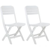 Lot 2 Chaises Pliantes Bliss Blanc 52x40x82cm O91