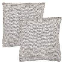 Lot 2 coussins carrés 40 x 40 cm coton brodé de chevrons gris - glow