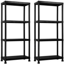 7h Seven House - Lot 2 étagères en résine avec 4 étagères 131x61x31cm 100Kg 7house