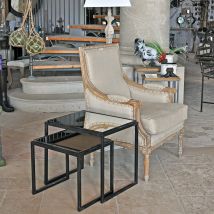 Cote Table - Lot 2 tables gigognes fer noir 51x41x48cm