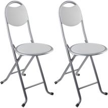 7house - Lot 2 tabourets pliants avec dossier 32x36x73.5cm