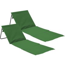 Thinia Home - Lot 2 Tapis De Plage Pliable Avec Dossier 153x51x42cm