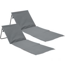 Lot 2 Tapis de plage pliable et rembourré avec dossier 153x51x42cm O91