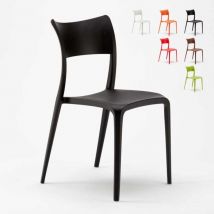 Ahd Amazing Home Design - Lot de 20 Chaises de bar et restaurant empilables en polypropylène Parisienne - Noir