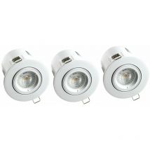 ARLUX LIGHTING Lot 3 Spots Encastres Blancs Orientables BIRDY, BBC, GU10, 5W, 3000K, 380lm