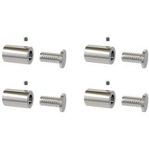 Lot 4 entretoises percées en Inox poli Ø 13 mm projection 20 mm