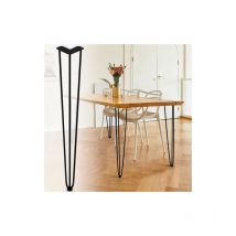 Wyctin - Hofuton Lot 4 Pieds de Table en Épingle à Cheveux Style Moderne en Acier Noir (71cm)