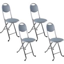 7house - Lot 4 tabourets pliants avec dossier 32x36x73.5cm