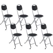 7house - Lot 6 tabourets pliants avec dossier 32x36x73.5cm