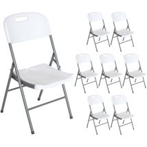 7h Seven House - Lot 8 Chaises Pliantes avec Poignée 47x58x87cm 7house