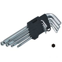 Promo 9 cles males longues 6 pans btr, allen, chc tete spherique de 1.5 a 10 mm